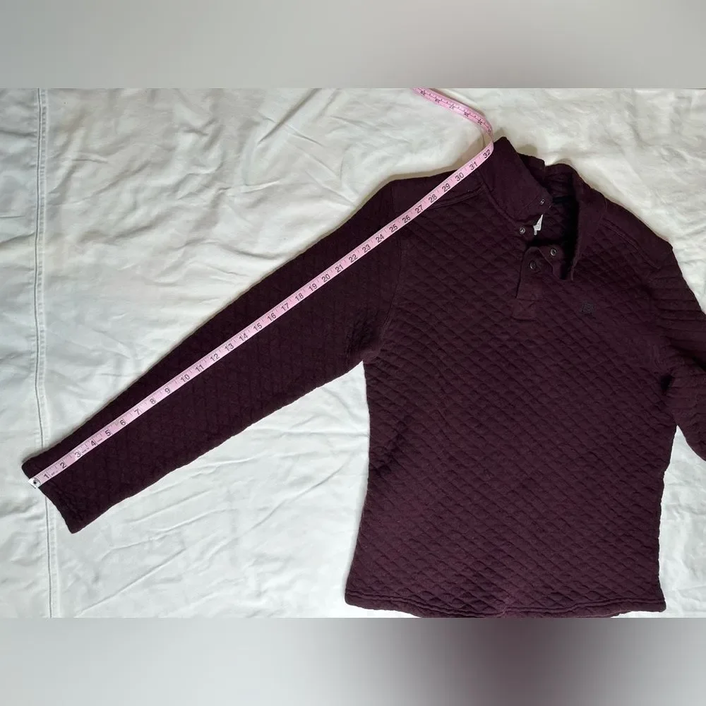 Avalanche Outdoor Quilted Burgundy Pullover Cozy Cotton Blend, Snap Front Large - Picture 8 of 11